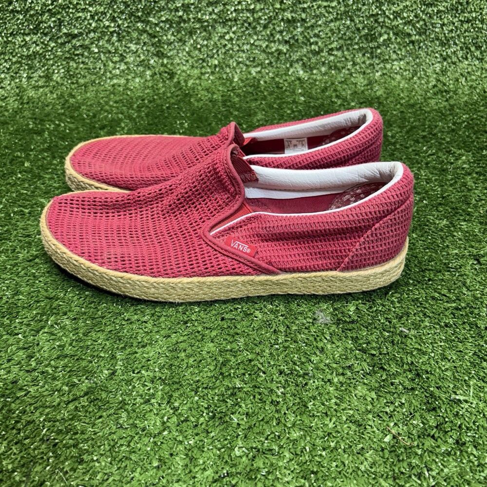 Vans Classic Slip On Espadrille Womens Size 7 Red Shoes Casual Walking Beach